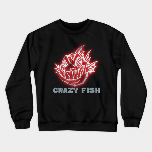 Crazy fish Crewneck Sweatshirt by Fisherbum